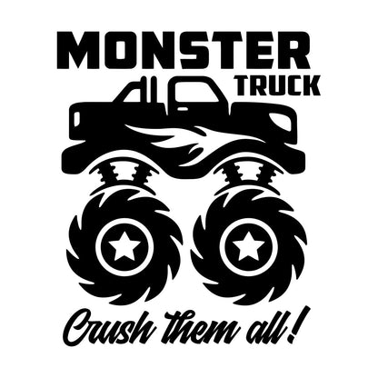 Fine Carving Decals Monster Track Car Kids Boy Machine Removable Without Leaving Glue