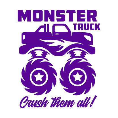 Fine Carving Decals Monster Track Car Kids Boy Machine Removable Without Leaving Glue