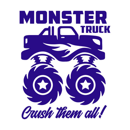 Fine Carving Decals Monster Track Car Kids Boy Machine Removable Without Leaving Glue