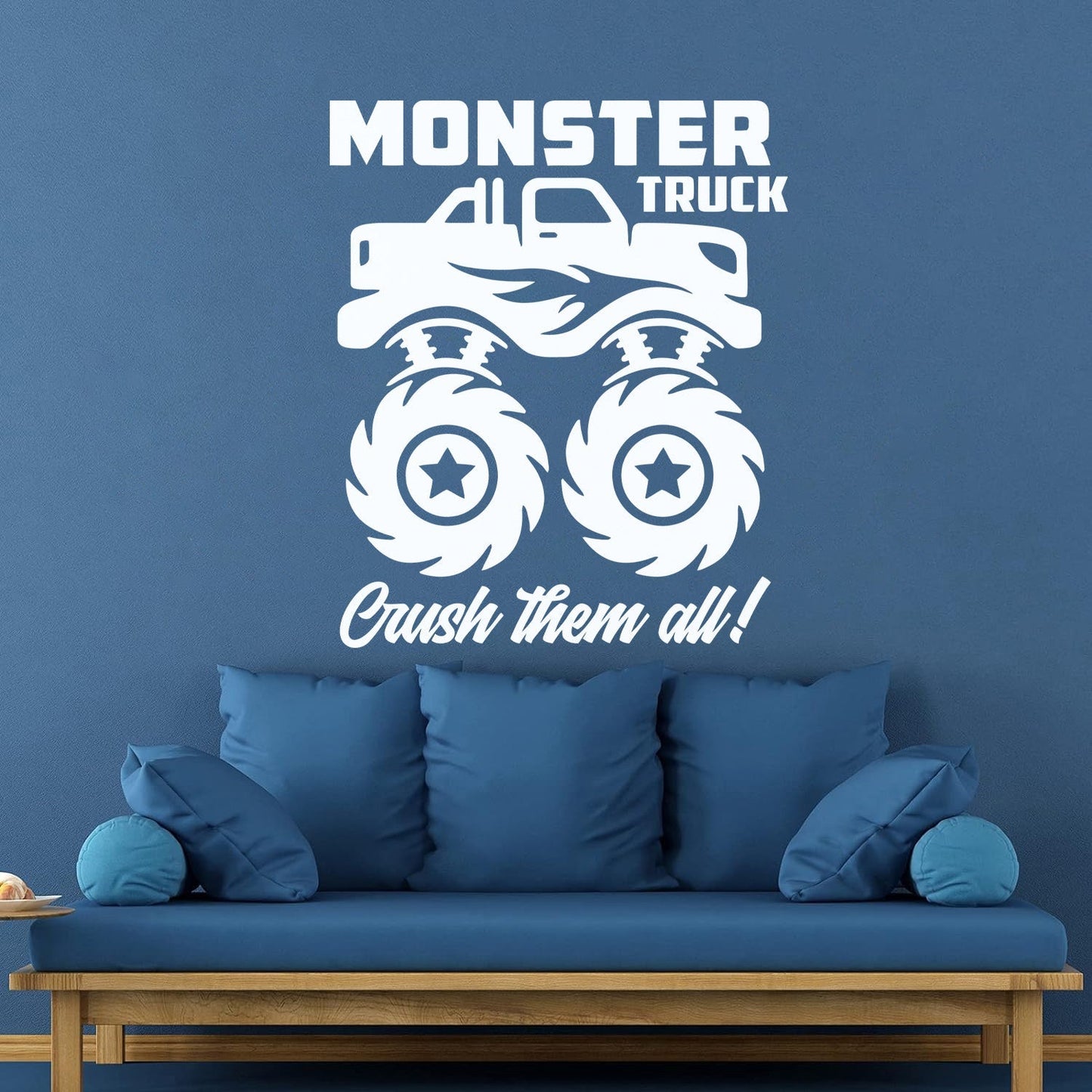Fine Carving Decals Monster Track Car Kids Boy Machine Removable Without Leaving Glue
