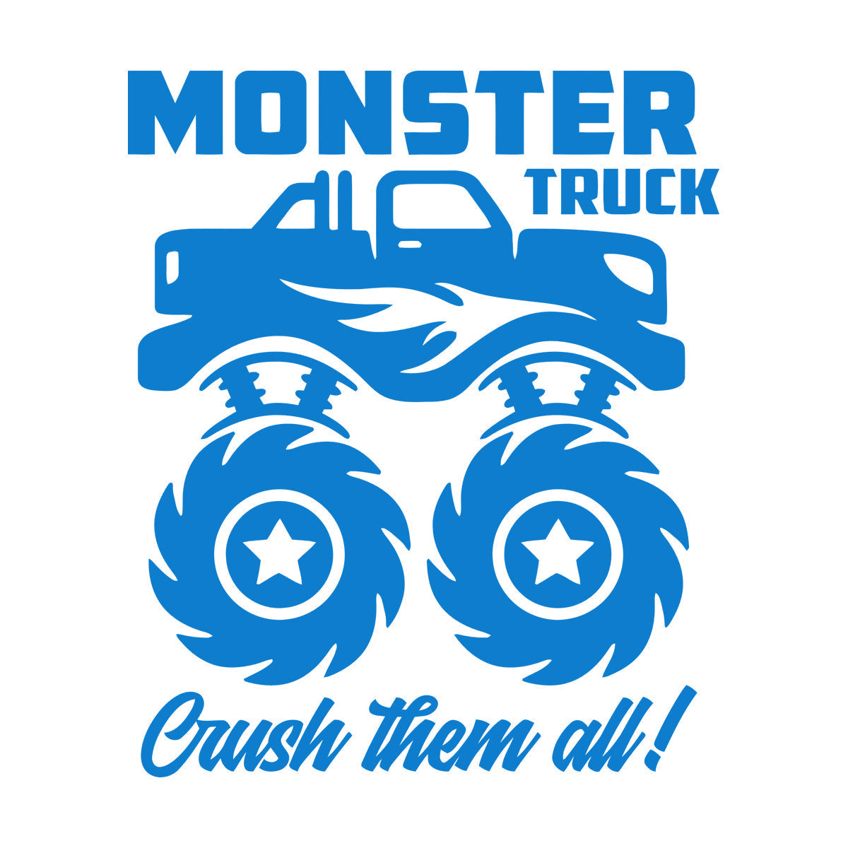 Fine Carving Decals Monster Track Car Kids Boy Machine Removable Without Leaving Glue