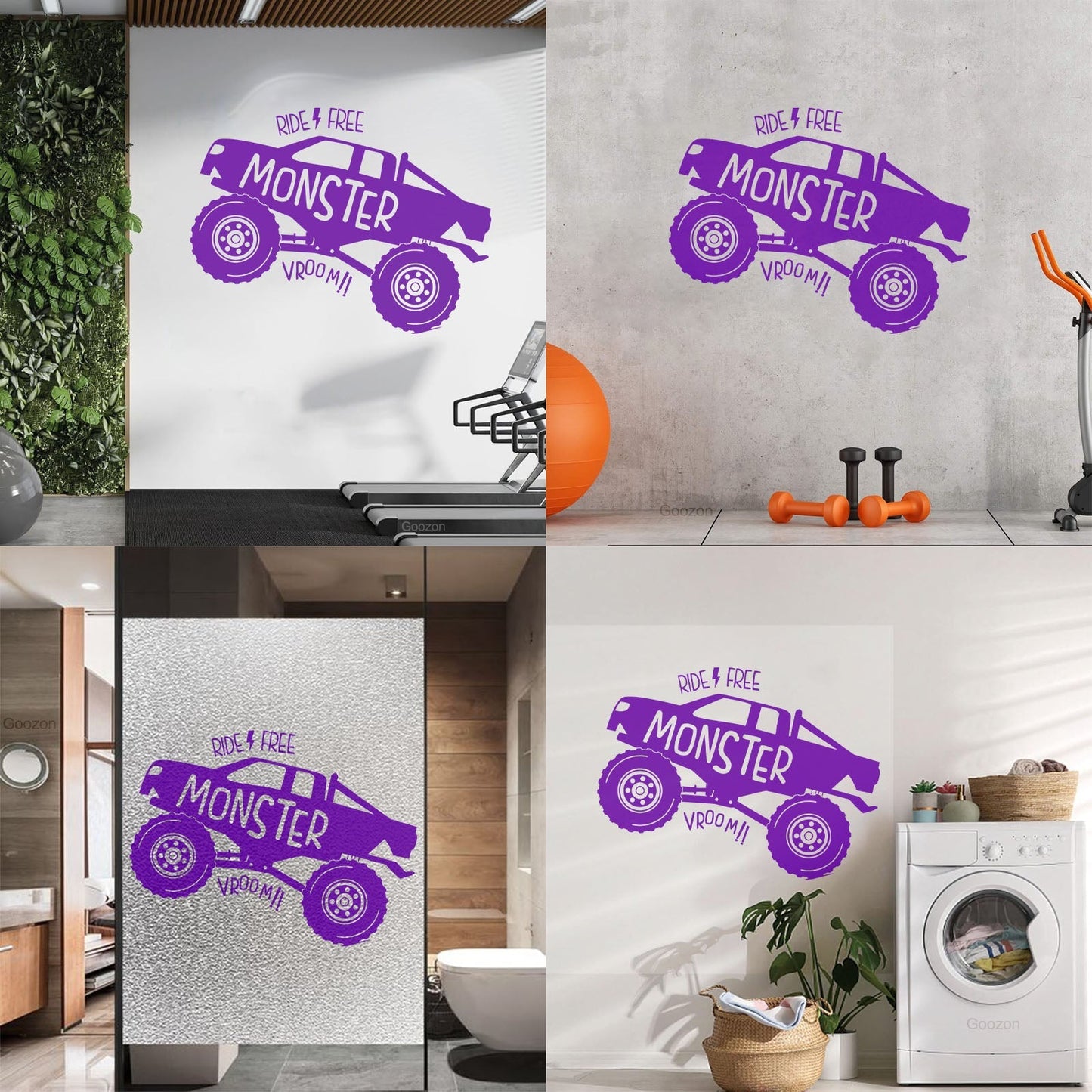 Monster Truck Car Vehicles Ride Big Auto Boys Vinyl Art Sticker Self Adhesive