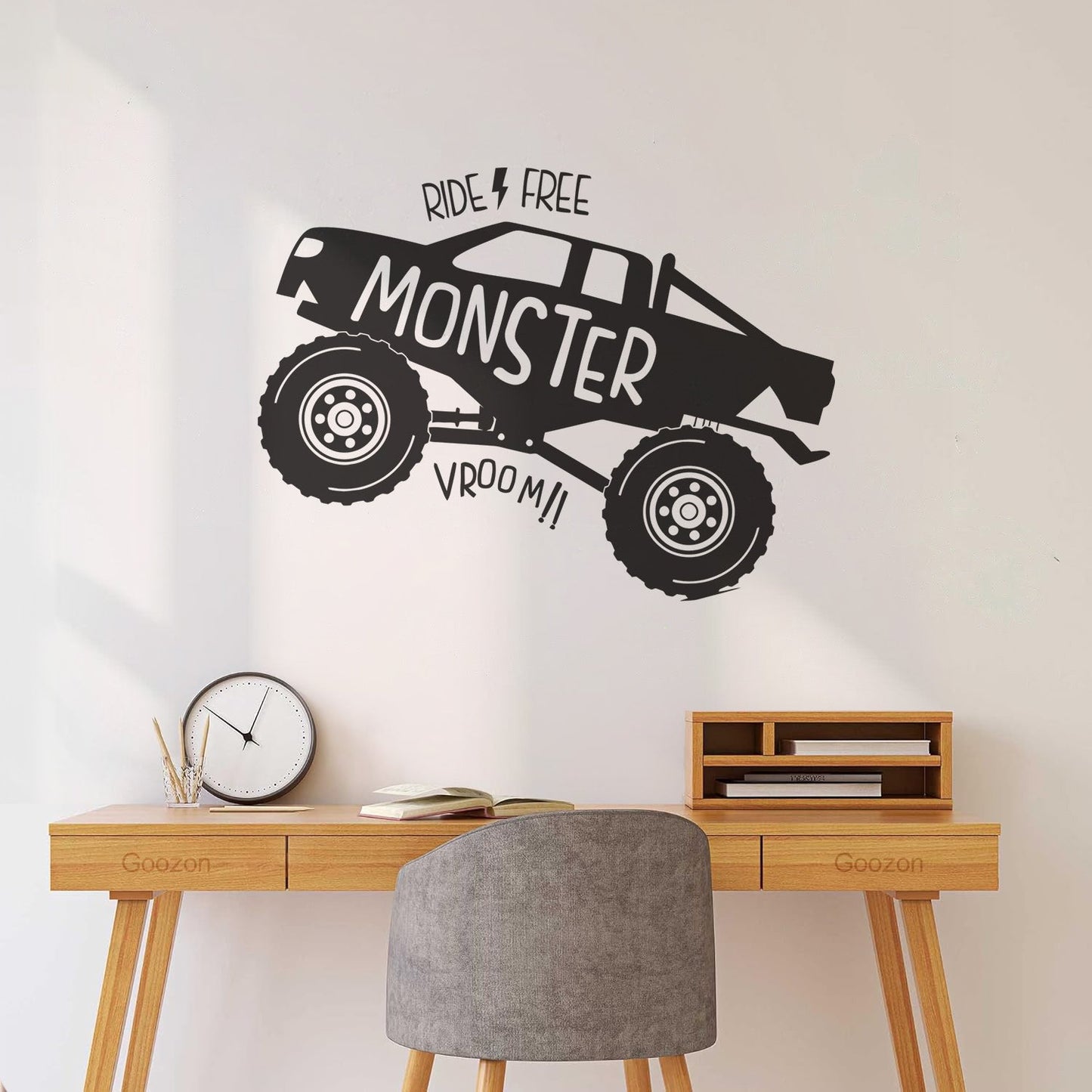 Monster Truck Car Vehicles Ride Big Auto Boys Vinyl Art Sticker Self Adhesive