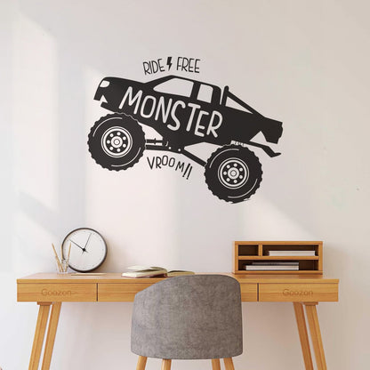 Monster Truck Car Vehicles Ride Big Auto Boys Vinyl Art Sticker Self Adhesive