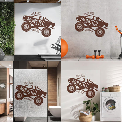 Monster Truck Car Vehicles Ride Big Auto Boys Vinyl Art Sticker Self Adhesive