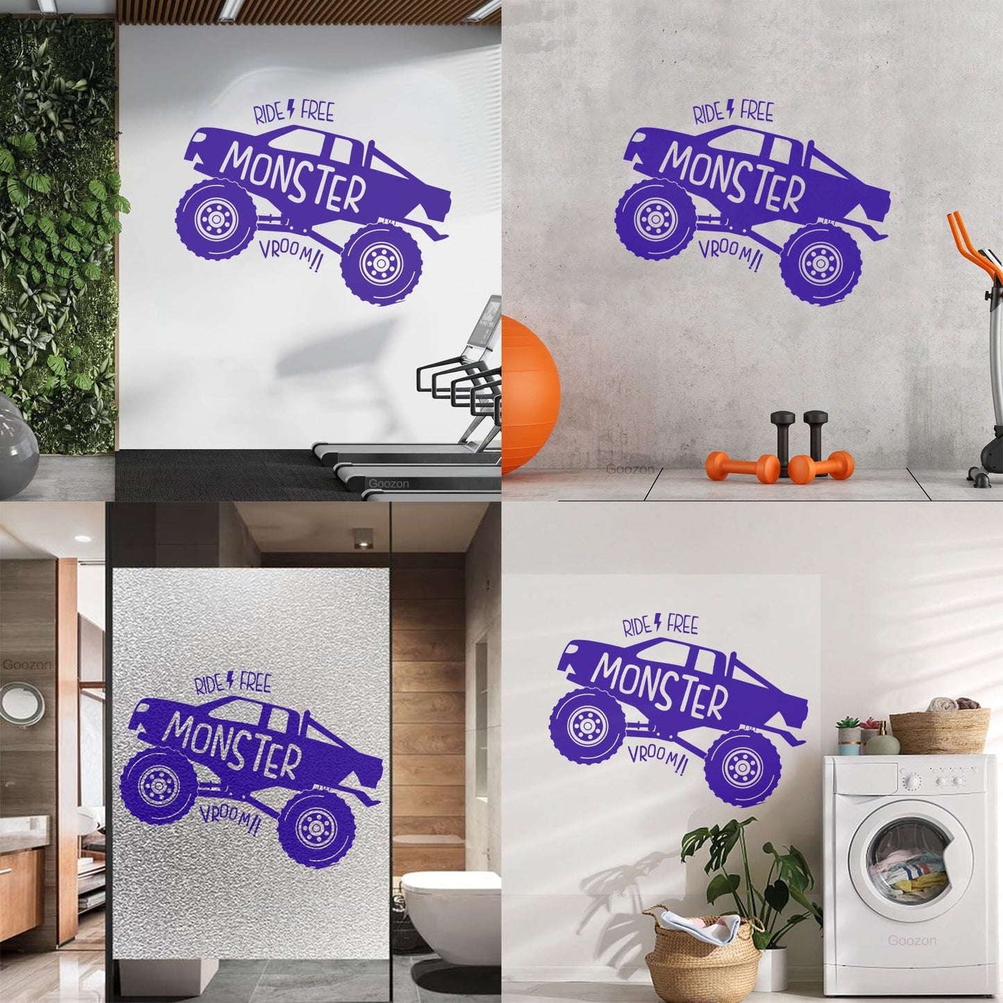 Monster Truck Car Vehicles Ride Big Auto Boys Vinyl Art Sticker Self Adhesive