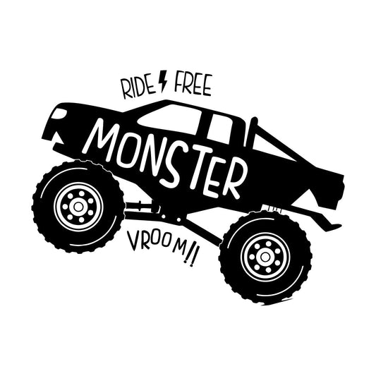 Monster Truck Car Vehicles Ride Big Auto Boys Vinyl Art Sticker Self Adhesive