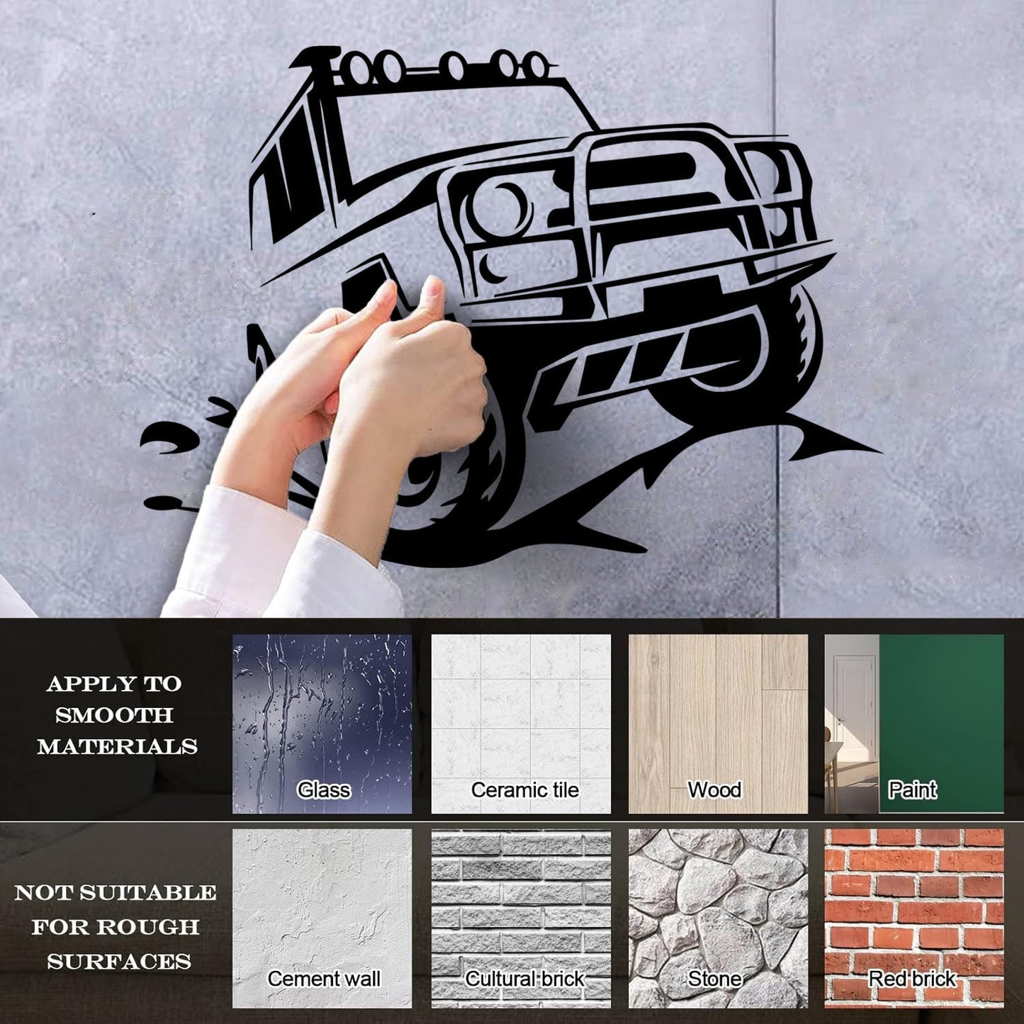 Vinyl Wall Decals Offroader Truck Big Machine Off-Road Vehicles Suv Garage It Won'T Fall Off