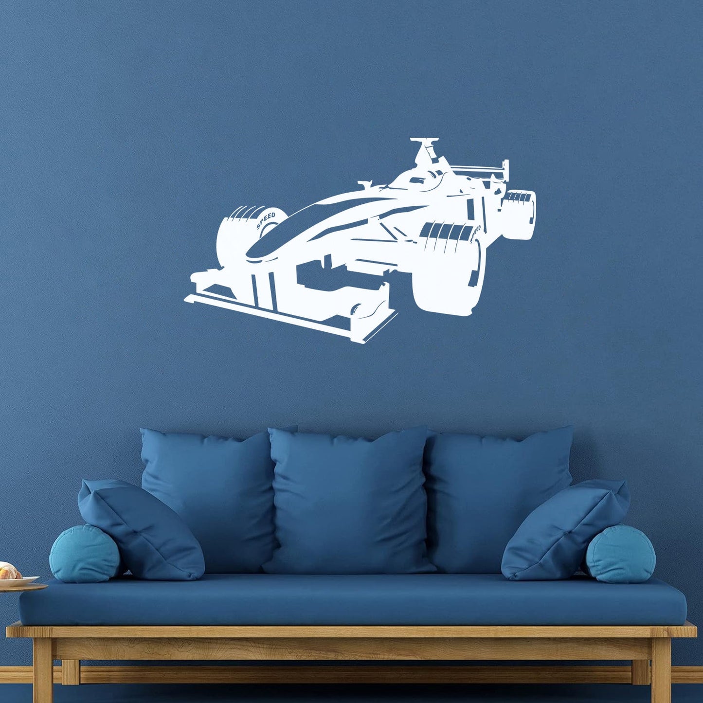Open Wheel Car Garage Racing Boys Mural And Wall Vinyl Decal Can Modify And Add Information