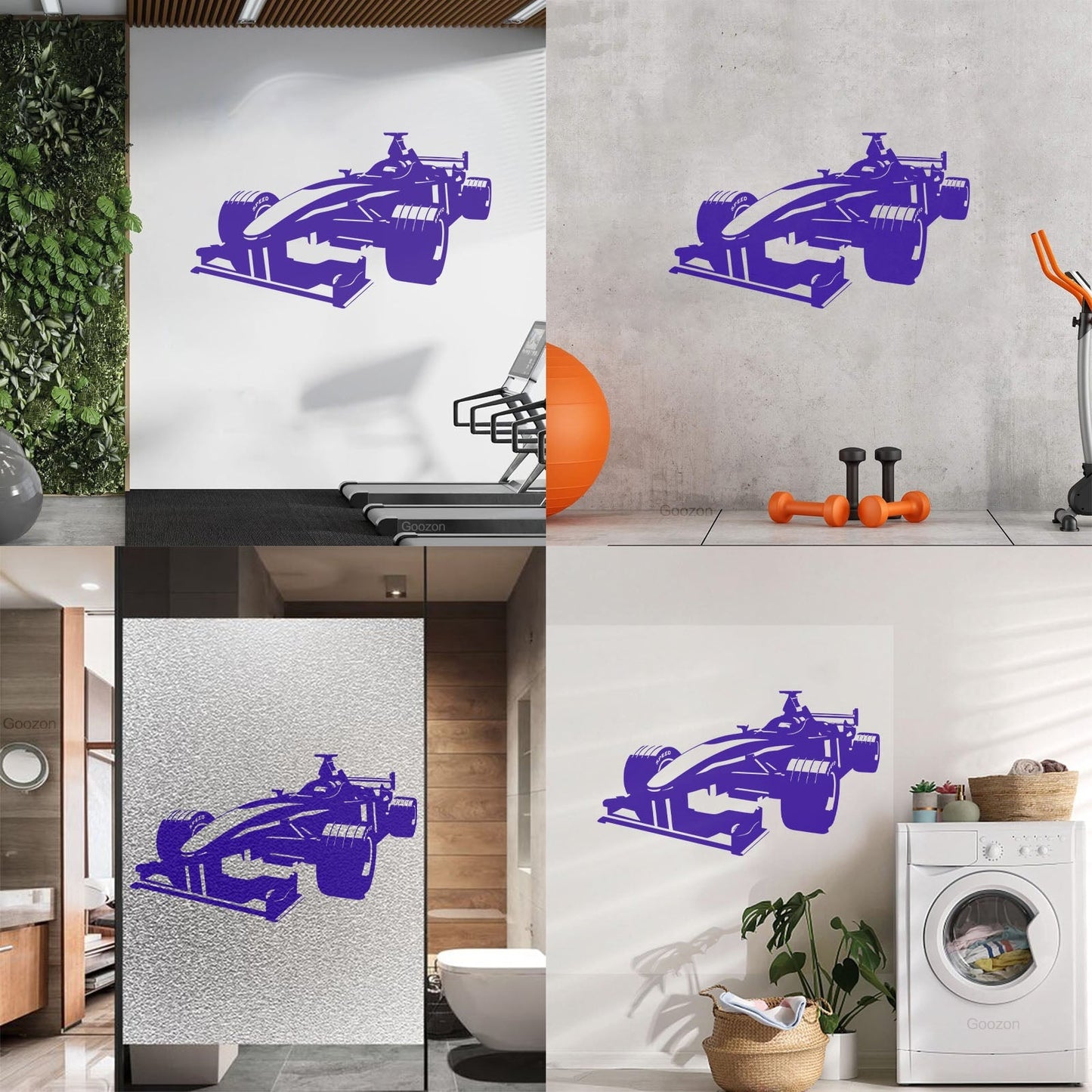Open Wheel Car Garage Racing Boys Mural And Wall Vinyl Decal Can Modify And Add Information