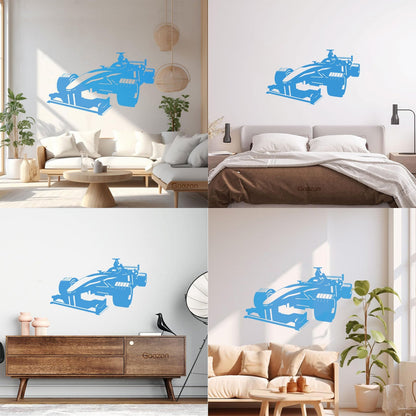 Open Wheel Car Garage Racing Boys Mural And Wall Vinyl Decal Can Modify And Add Information