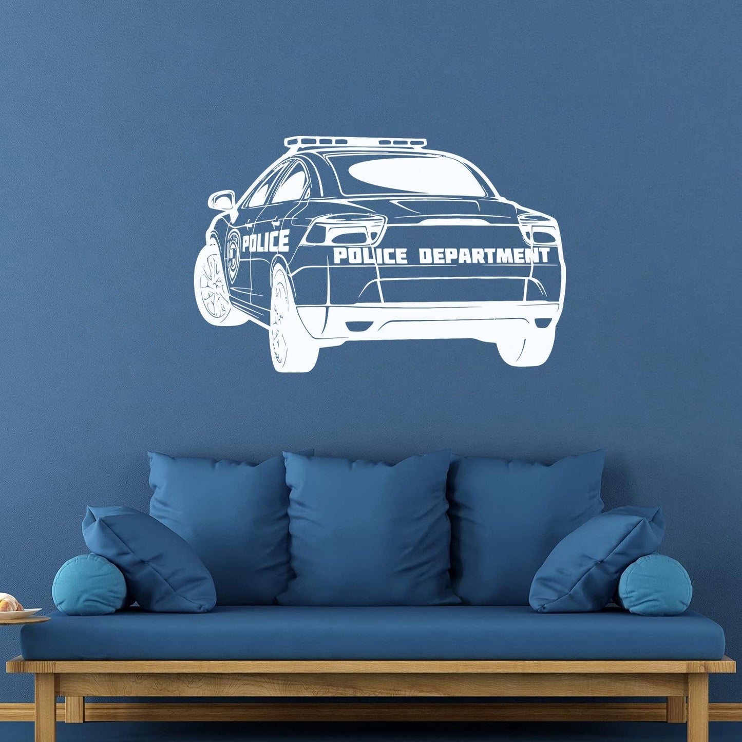 Fine Carving Stickers Police Car Department Garage Boys Room Car Body Decoration