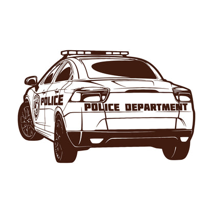 Fine Carving Stickers Police Car Department Garage Boys Room Car Body Decoration
