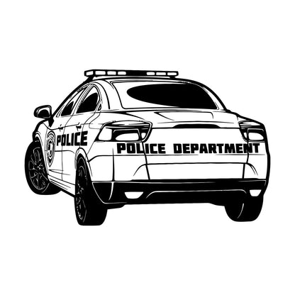 Fine Carving Stickers Police Car Department Garage Boys Room Car Body Decoration