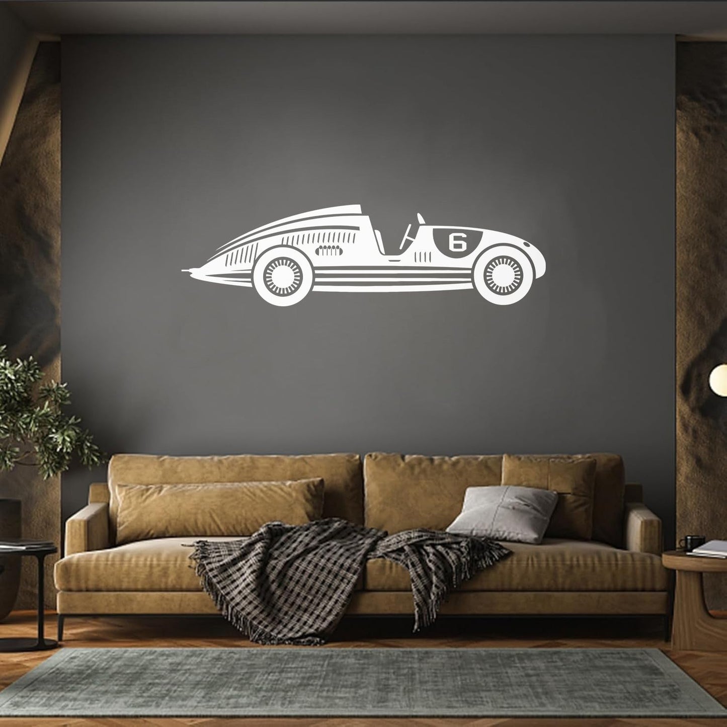 Fine Carving Decals Retro Car Racing Auto Sport Boys Room Glass Stickers