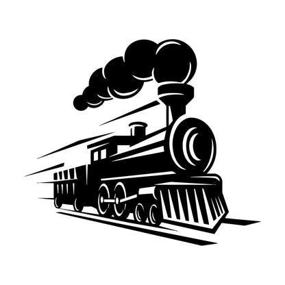 Retro Train Logo Locomotive Steam Train Railway Wall Decals Easy Installation