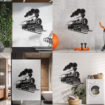 Retro Train Logo Locomotive Steam Train Railway Wall Decals Easy Installation