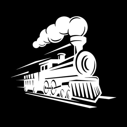 Retro Train Logo Locomotive Steam Train Railway Wall Decals Easy Installation