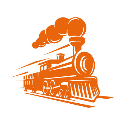 Retro Train Logo Locomotive Steam Train Railway Wall Decals Easy Installation