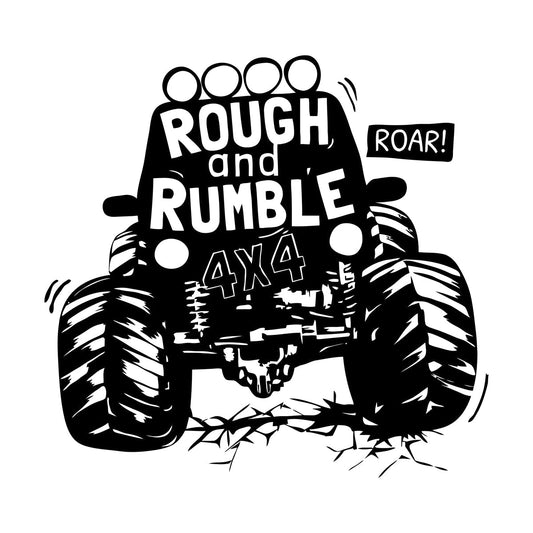 Engraving Decals Rough And Rumble Off-Road Vehicles Suv Auto Car Boys Multiple Size Options