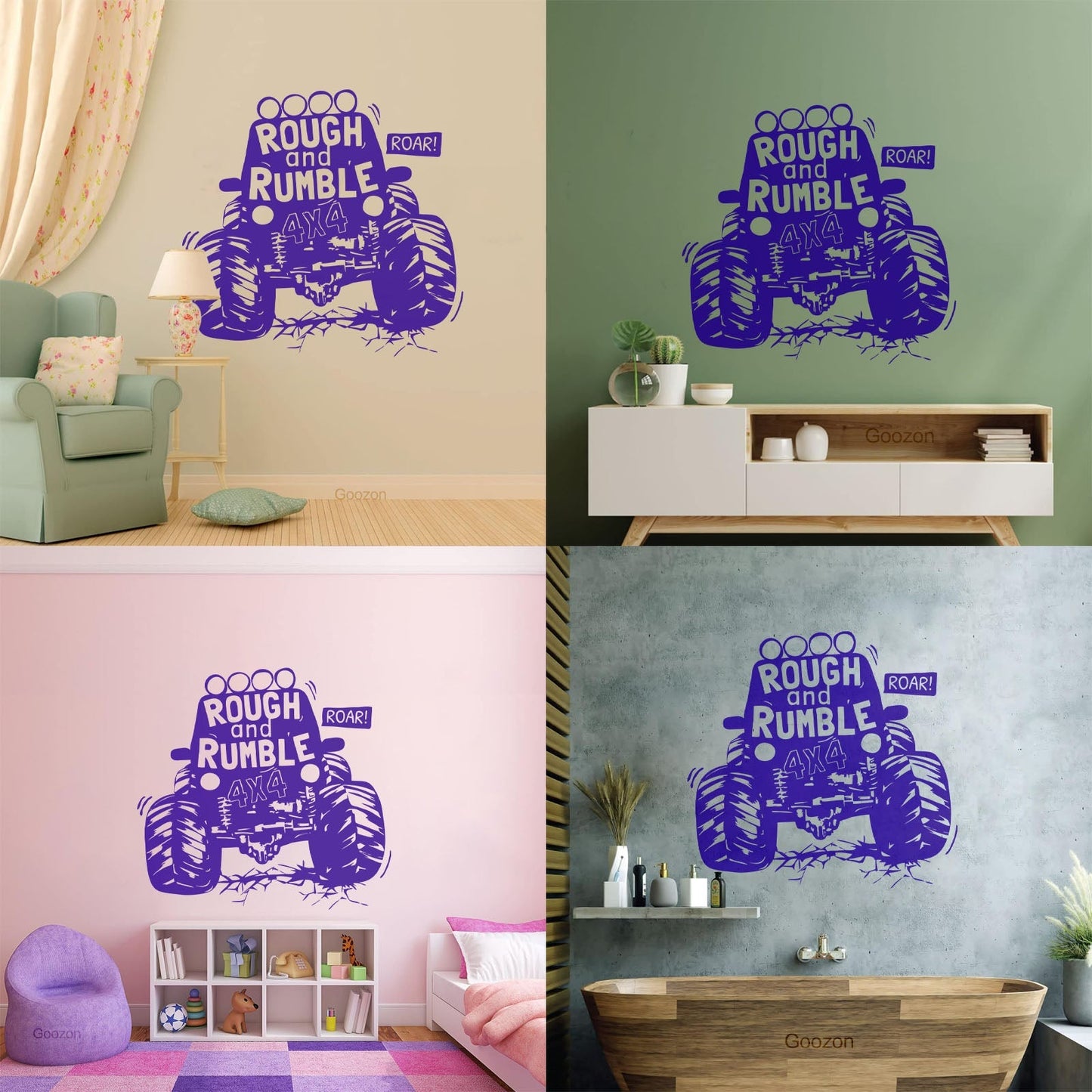 Engraving Decals Rough And Rumble Off-Road Vehicles Suv Auto Car Boys Multiple Size Options