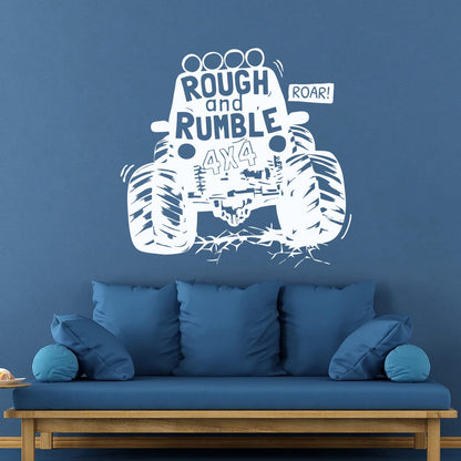Engraving Decals Rough And Rumble Off-Road Vehicles Suv Auto Car Boys Multiple Size Options