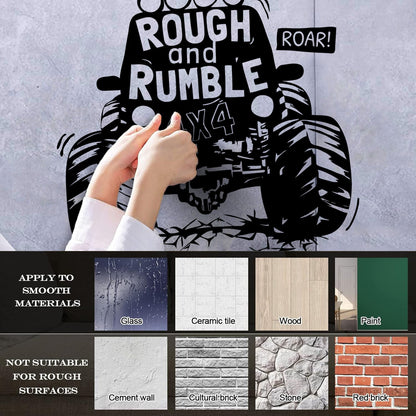 Engraving Decals Rough And Rumble Off-Road Vehicles Suv Auto Car Boys Multiple Size Options