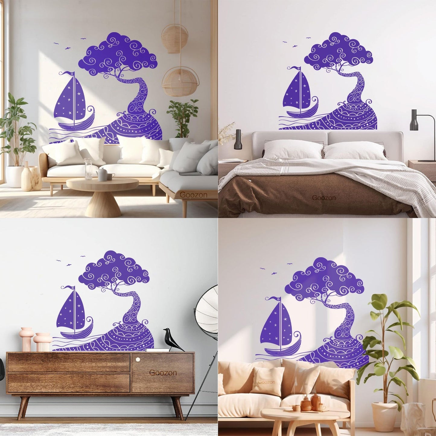Wall Vinyl Sticker Decor Seascape Sea Ship Boat Nautical Island Personalized Customization