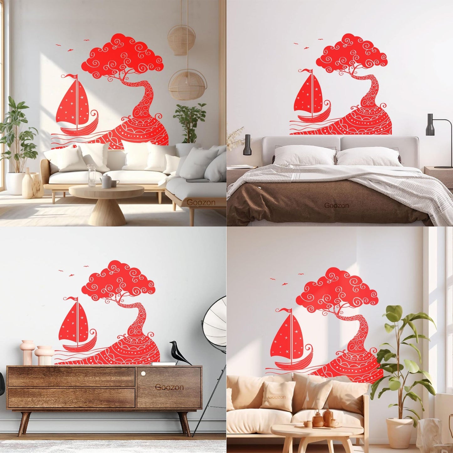 Wall Vinyl Sticker Decor Seascape Sea Ship Boat Nautical Island Personalized Customization