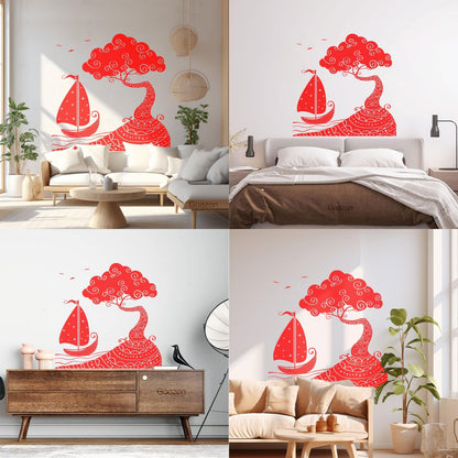 Wall Vinyl Sticker Decor Seascape Sea Ship Boat Nautical Island Personalized Customization