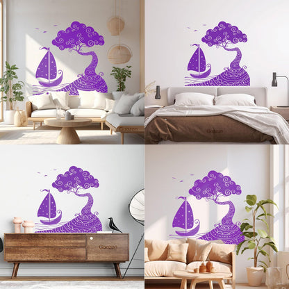 Wall Vinyl Sticker Decor Seascape Sea Ship Boat Nautical Island Personalized Customization