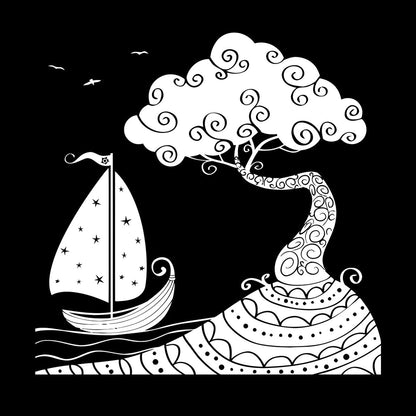 Wall Vinyl Sticker Decor Seascape Sea Ship Boat Nautical Island Personalized Customization