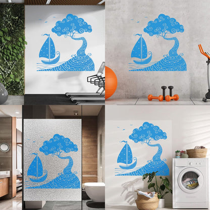 Wall Vinyl Sticker Decor Seascape Sea Ship Boat Nautical Island Personalized Customization