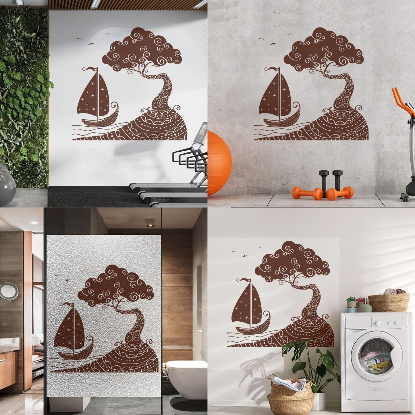 Wall Vinyl Sticker Decor Seascape Sea Ship Boat Nautical Island Personalized Customization