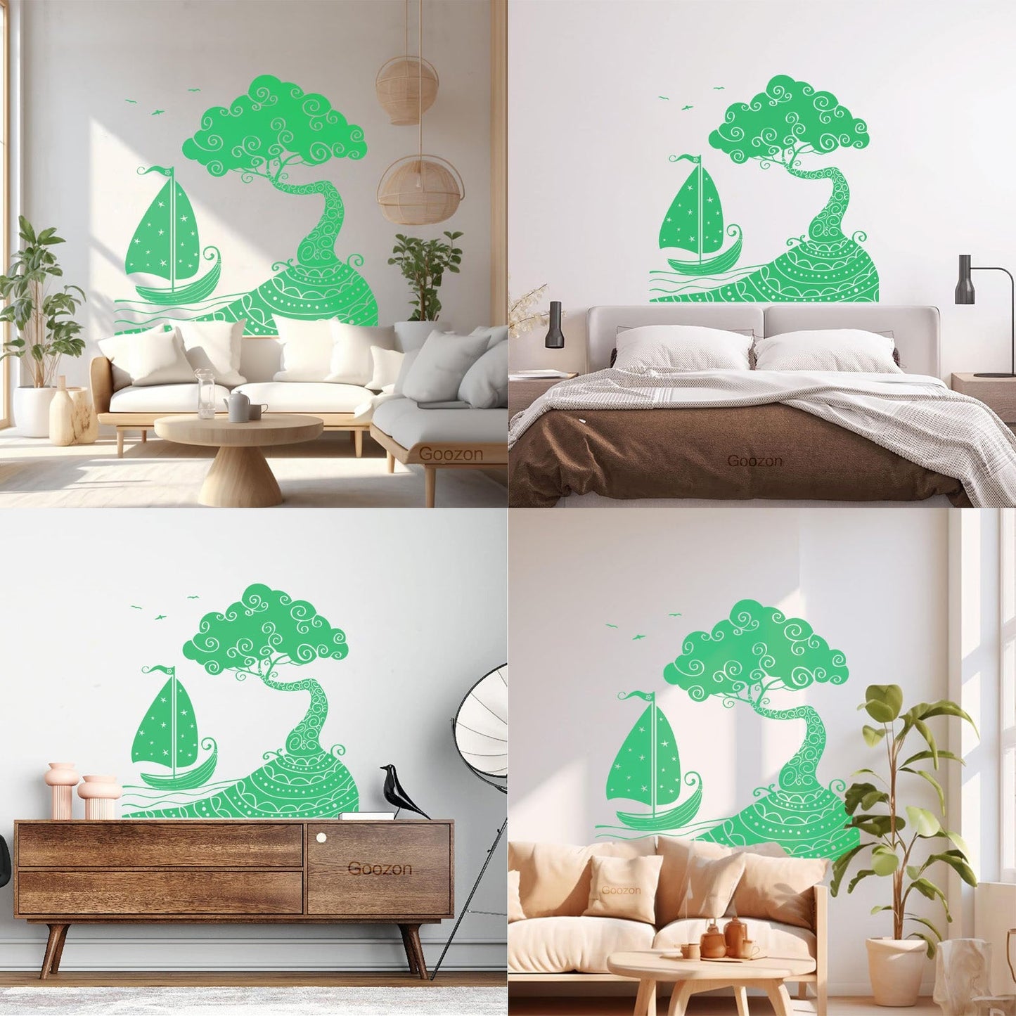 Wall Vinyl Sticker Decor Seascape Sea Ship Boat Nautical Island Personalized Customization