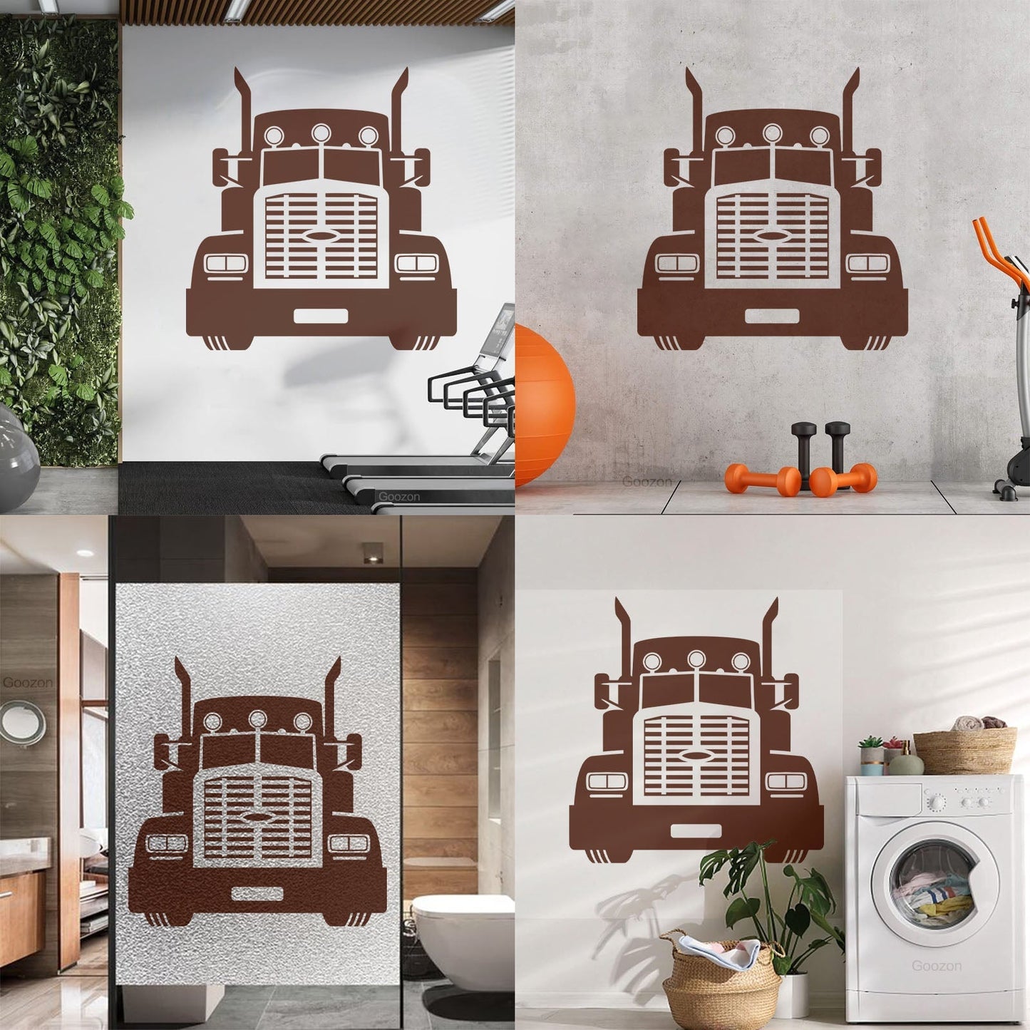 Wall Stickers Semi Trailer Truck Car Garage Home Art Decoration