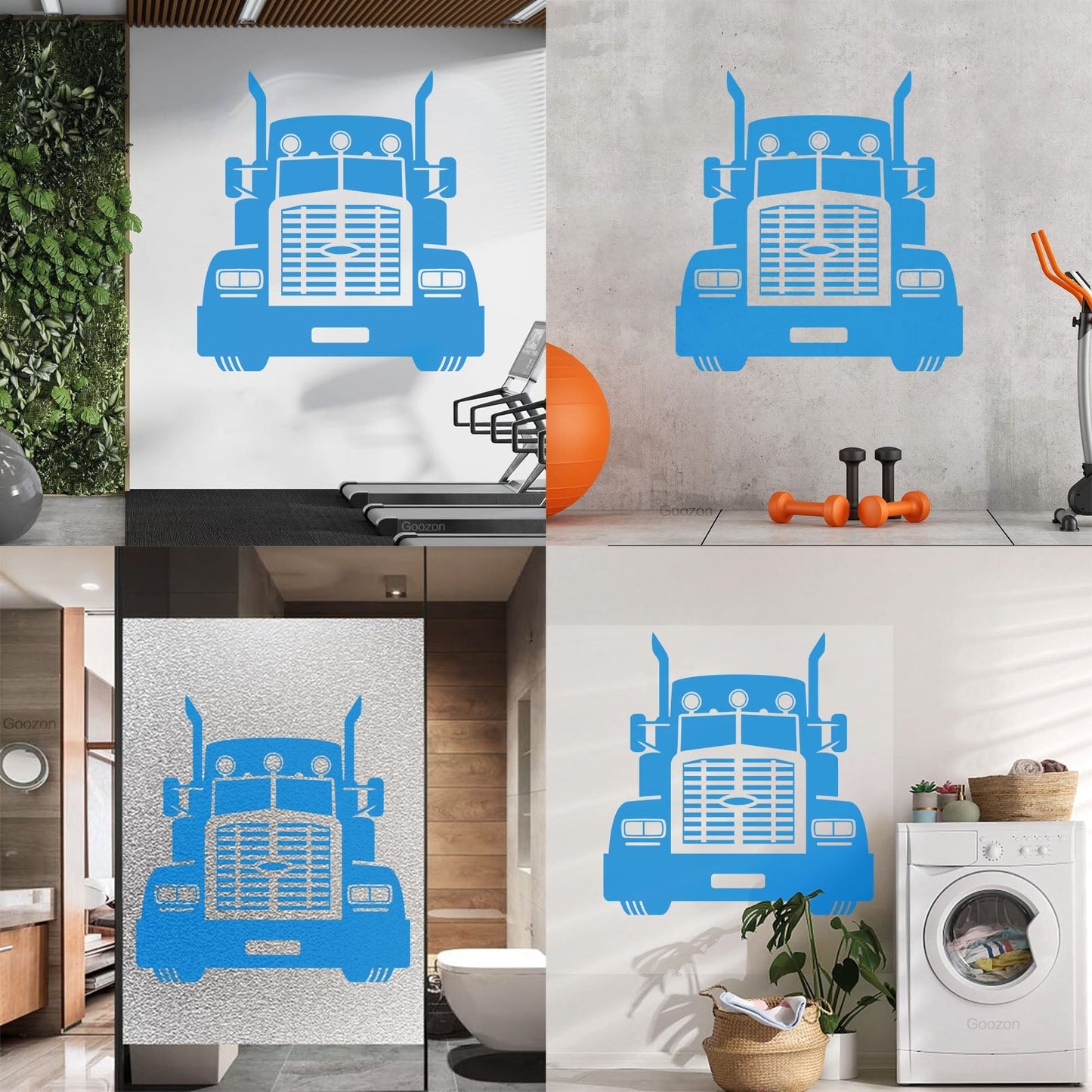 Wall Stickers Semi Trailer Truck Car Garage Home Art Decoration
