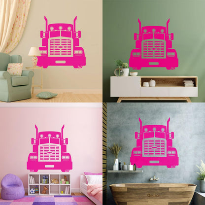 Wall Stickers Semi Trailer Truck Car Garage Home Art Decoration