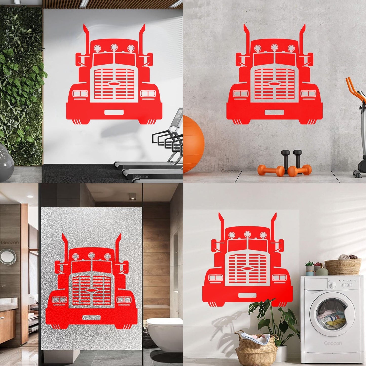 Wall Stickers Semi Trailer Truck Car Garage Home Art Decoration
