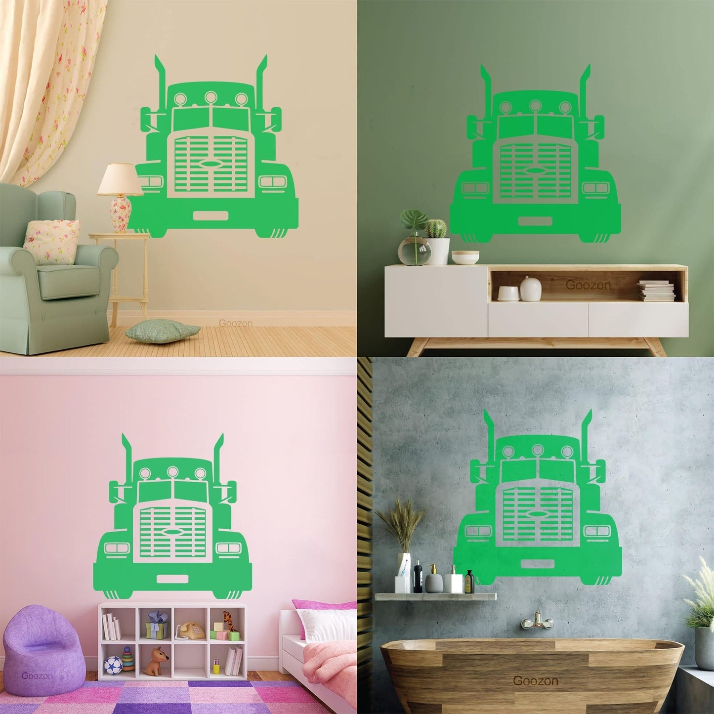 Wall Stickers Semi Trailer Truck Car Garage Home Art Decoration