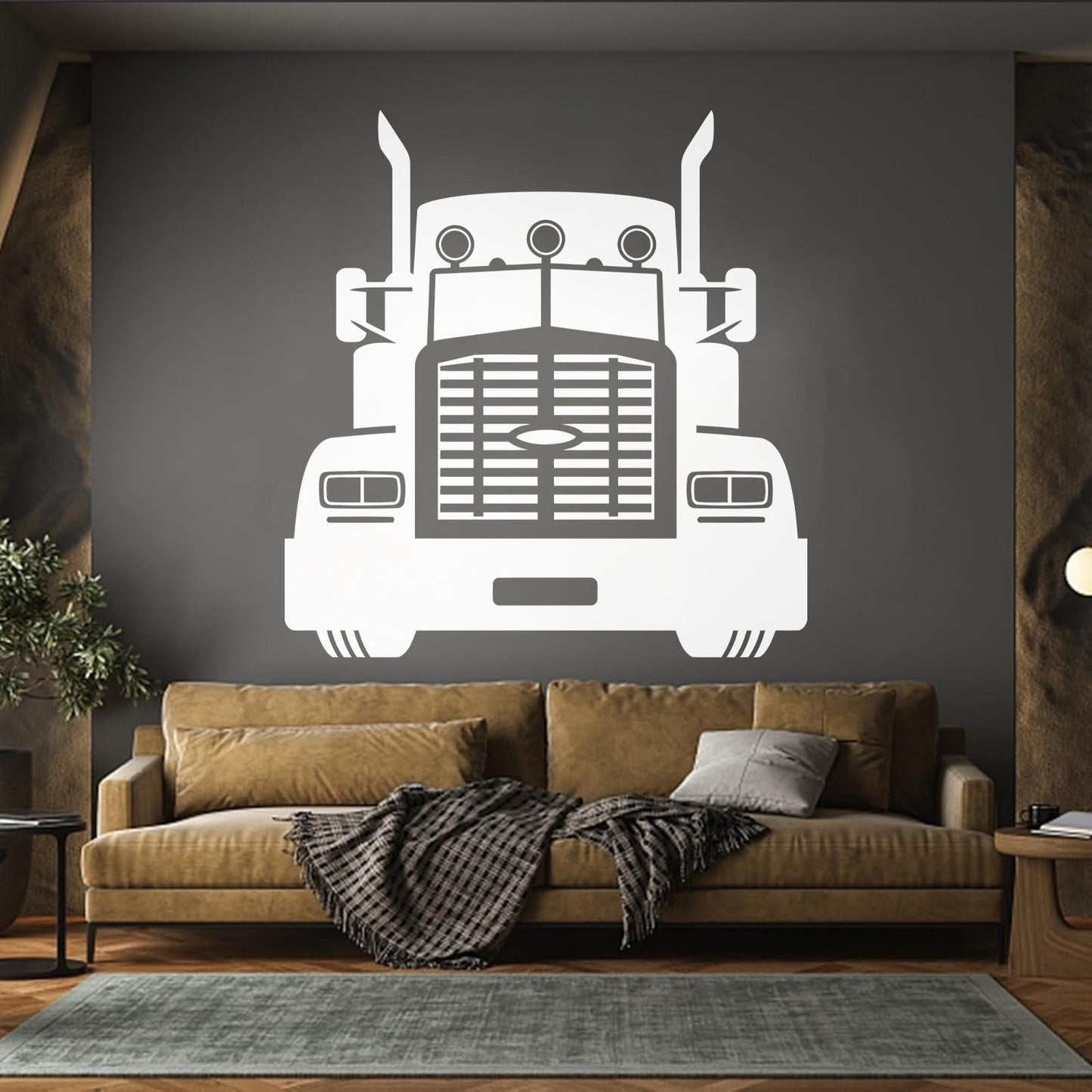 Wall Stickers Semi Trailer Truck Car Garage Home Art Decoration