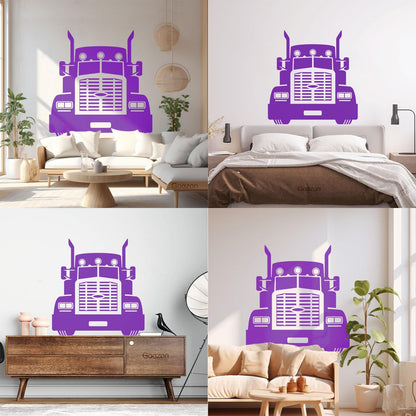 Wall Stickers Semi Trailer Truck Car Garage Home Art Decoration
