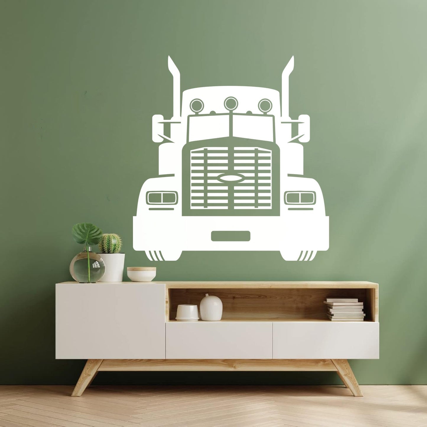 Wall Stickers Semi Trailer Truck Car Garage Home Art Decoration