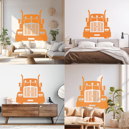 Wall Stickers Semi Trailer Truck Car Garage Home Art Decoration