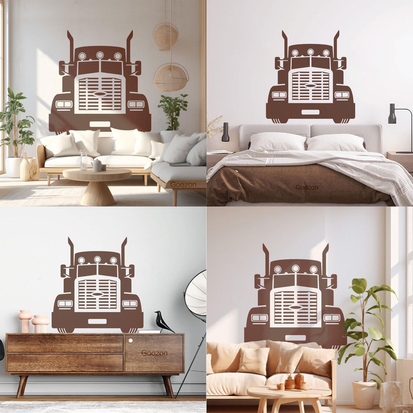 Wall Stickers Semi Trailer Truck Car Garage Home Art Decoration