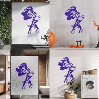 Vinyl Art Sticker Appeal Steampunk Girl With Rocket Ating Car Body Decoration