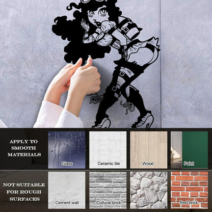 Vinyl Art Sticker Appeal Steampunk Girl With Rocket Ating Car Body Decoration