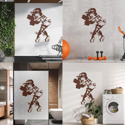 Vinyl Art Sticker Appeal Steampunk Girl With Rocket Ating Car Body Decoration