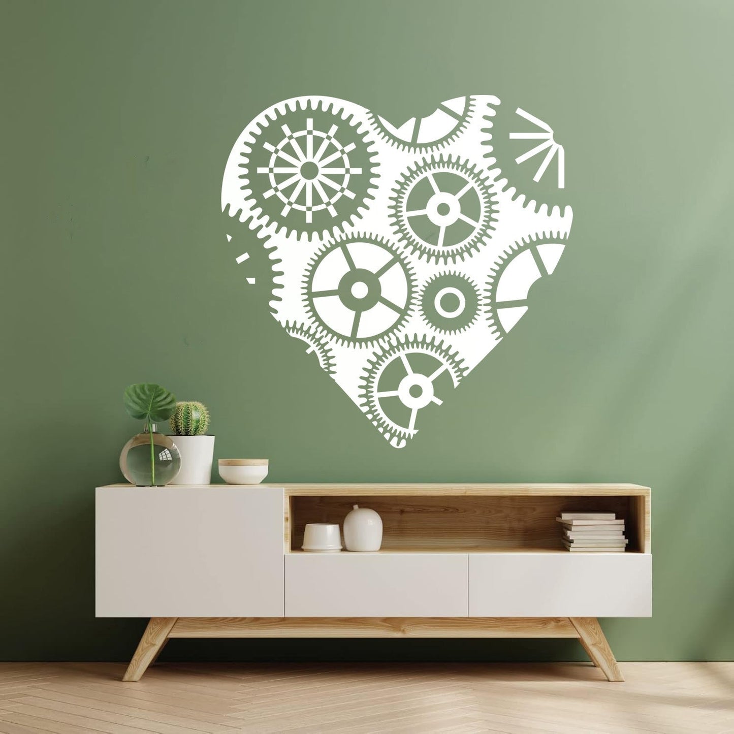 Lettering Stickers Steampunk Heart Gears Mechanical Garage Tattoo Culture