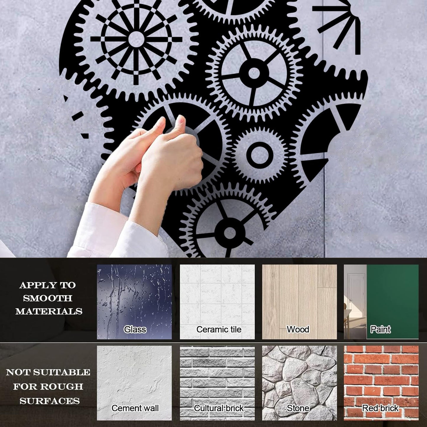 Lettering Stickers Steampunk Heart Gears Mechanical Garage Tattoo Culture